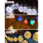 1入組20/30/50/100LED4/5/7/10M，8模式太陽能球形裝飾燈串，用於戶外庭院花園節日派對裝飾