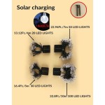 1入組20/30/50/100LED4/5/7/10M，8模式太陽能球形裝飾燈串，用於戶外庭院花園節日派對裝飾
