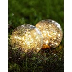 1 件户外防水裂纹玻璃太阳能地面灯，适用于花园、别墅、乡村道路、氛围玻璃灯