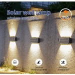 CANMEIJIA 太阳能壁灯，RGB 变色 LED 灯，大尺寸防水太阳能景观照明，现代家居装饰壁灯，适用于花园/停车场/外部走廊/入口/门廊/阳台/花坛/交叉路口/外墙/内墙/屋顶