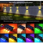CANMEIJIA 太阳能壁灯，RGB 变色 LED 灯，大尺寸防水太阳能景观照明，现代家居装饰壁灯，适用于花园/停车场/外部走廊/入口/门廊/阳台/花坛/交叉路口/外墙/内墙/屋顶