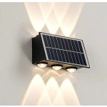 CANMEIJIA 太阳能壁灯，RGB 变色 LED 灯，大尺寸防水太阳能景观照明，现代家居装饰壁灯，适用于花园/停车场/外部走廊/入口/门廊/阳台/花坛/交叉路口/外墙/内墙/屋顶