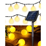 1 件 20/30/50/100Led 4/5/7/10M 8 模式太阳能球形灯泡串灯，适用于户外庭院装饰和节日装饰花园装饰秋季装饰房屋装饰户外装饰