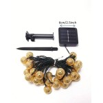 1 件 20/30 LED 太阳能摩洛哥球灯串，暖白/多色户外灯串，适用于婚礼派对、生日、圣诞节、居家卧室装饰、节日配饰、花园庭院小径