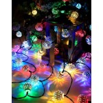 1 件 20/30 LED 太阳能摩洛哥球灯串，暖白/多色户外灯串，适用于婚礼派对、生日、圣诞节、居家卧室装饰、节日配饰、花园庭院小径