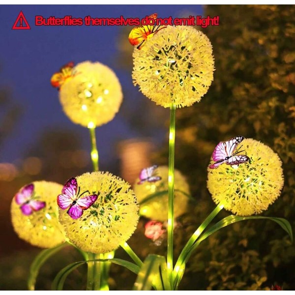1 件装太阳能蒲公英灯，假葱草草坪花园桩灯，太阳能，防水户外花园灯，适用于庭院、露台、花园植物、节日氛围装饰