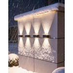 1个/2个/6个户外太阳能壁灯 8LED/10LED（白光，暖光） 家用户外照明灯具 太阳能透镜上下照明壁灯 适用于墙壁、柱子、停车场、车库、花园等。
