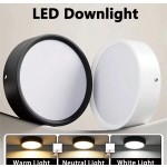 1 件白色嵌入式筒灯，现代 LED 吸顶灯，客厅/卧室吸顶灯，白色圆形 LED 面板灯，5W/10W/15W/25W，冷白/中性白/暖白，AC185-265V，易于安装，适用于卧室、客厅、厨房、走廊、楼梯、地下室、车库、酒吧、商场、书房、陈列室