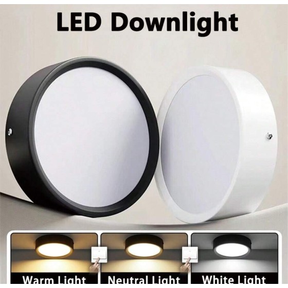 1 件白色嵌入式筒灯，现代 LED 吸顶灯，客厅/卧室吸顶灯，白色圆形 LED 面板灯，5W/10W/15W/25W，冷白/中性白/暖白，AC185-265V，易于安装，适用于卧室、客厅、厨房、走廊、楼梯、地下室、车库、酒吧、商场、书房、陈列室