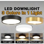 CANMEIJIA 1个可折叠LED嵌入式灯，220V，5W/10W/15W/25W，3种颜色可选，适用于客厅、厨房等室内空间