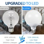 1 包 LED 球形灯泡，12/18/24/36W 梳妆台灯泡，日光 6000K/暖白 3000K，E27 底座，不可调光卧室化妆镜灯，LED 浴室灯