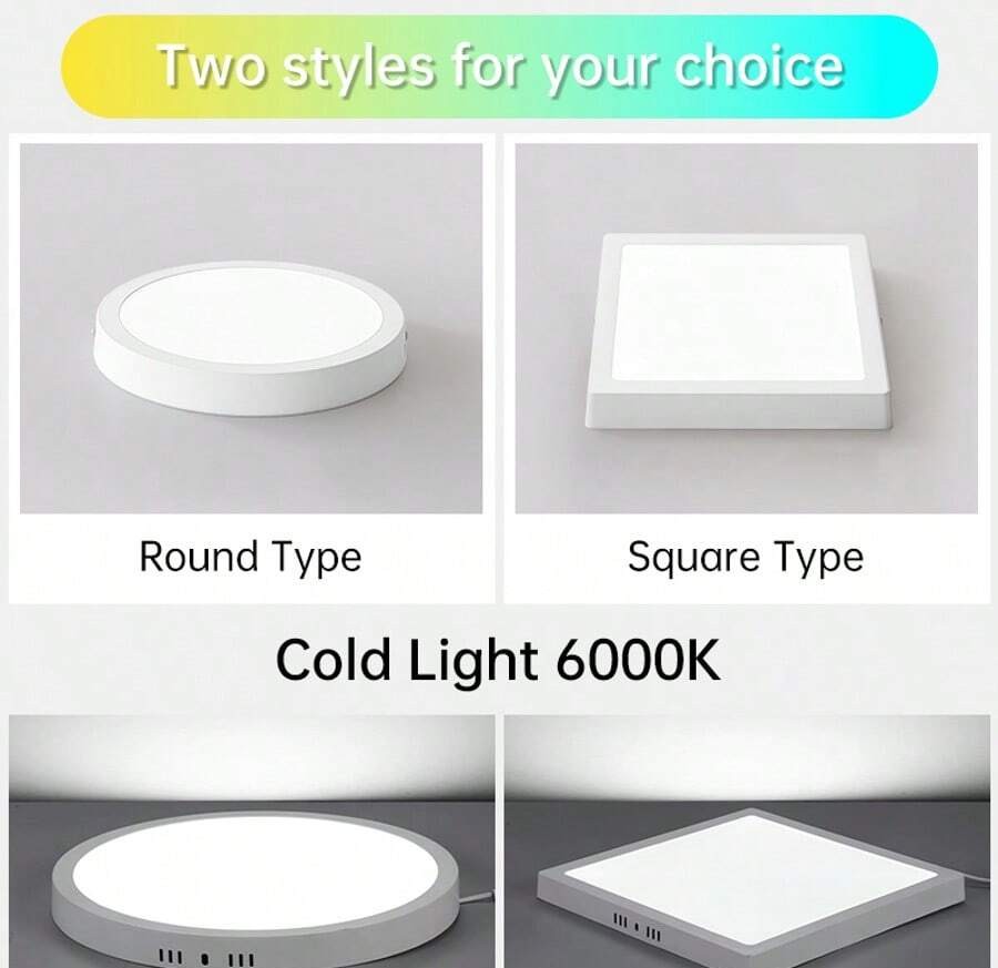 CANMEIJIA LED吸顶灯,家居照明面板灯,室内照明灯具,LED嵌入式灯,现代简约吊灯,浴室灯,10W/20W/30W,方形/圆形,白光,吸顶/嵌入式,110-265V,适用于客厅/卧室/浴室/厨房/阳台/餐厅/走廊/楼梯/阁楼/仓库/商店/露台/车库/门厅/育儿室/玄关。请根据使用需求选择合适的尺寸。