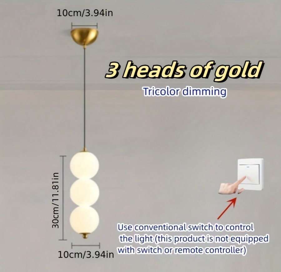 1 件现代 LED 吊灯灯具,3 色可调,抛光金属半嵌入式安装,亚克力灯罩,开关控制,硬接线,110V-240V,包括安装硬件 - 非常适合卧室、走廊、重点照明