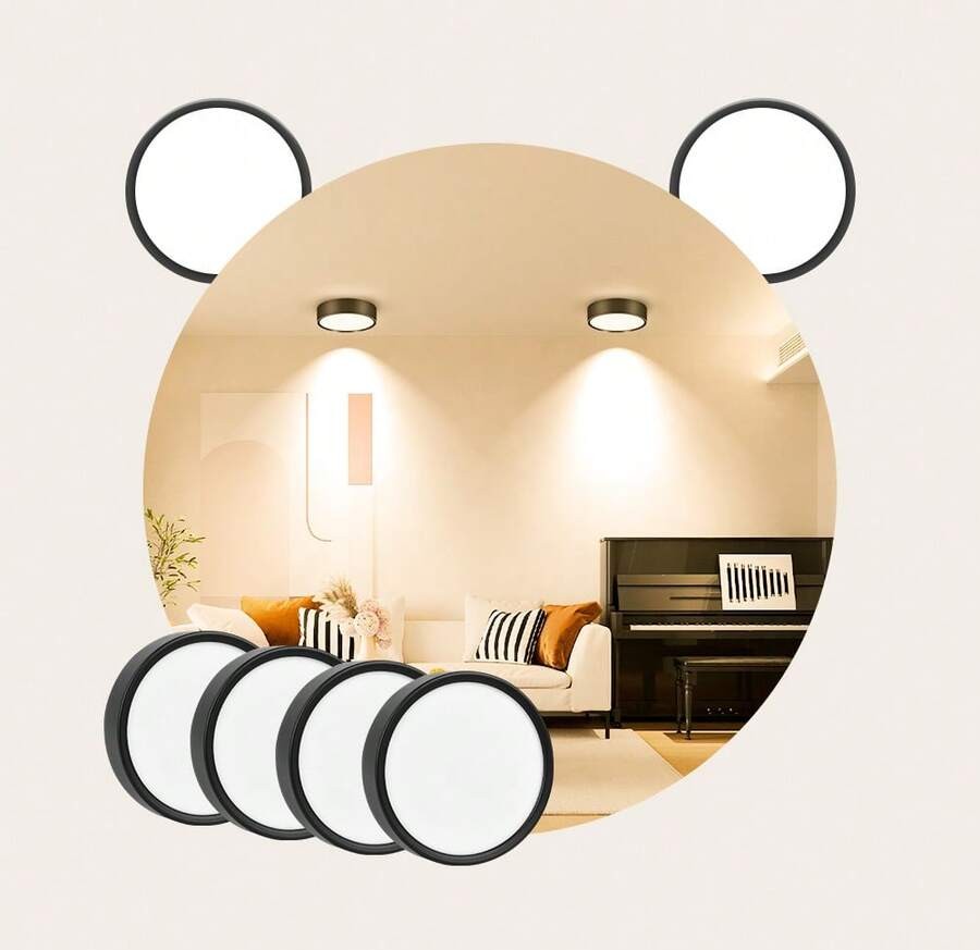 CANMEIJIA 1 件黑色铝制 LED 嵌入式吸顶灯,室内表面安装筒灯,聚光灯,AC185-265V,3 种色温模式(暖白、自然白、冷白),小巧尺寸,高输出,适用于卧室、客厅、厨房、浴室、购物中心
