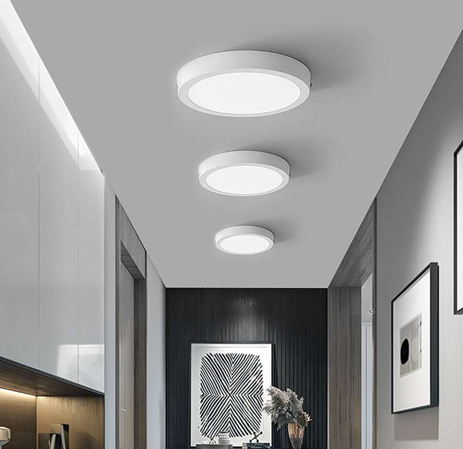 CANMEIJIA 1 件明亮高显示 LED 吸顶灯，现代风格白色吸顶灯，110V 220V LED 房间灯，强电安装，卧室装饰灯，适用于客厅、厨房、餐厅、走廊、商场