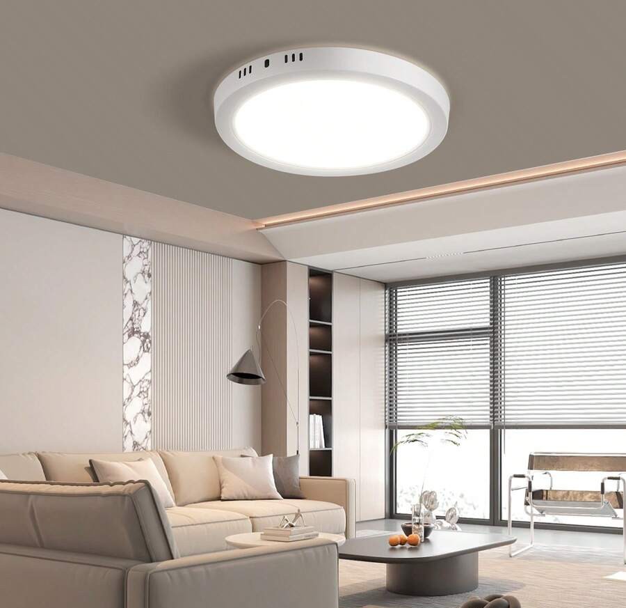 CANMEIJIA 1 件明亮高显示 LED 吸顶灯，现代风格白色吸顶灯，110V 220V LED 房间灯，强电安装，卧室装饰灯，适用于客厅、厨房、餐厅、走廊、商场