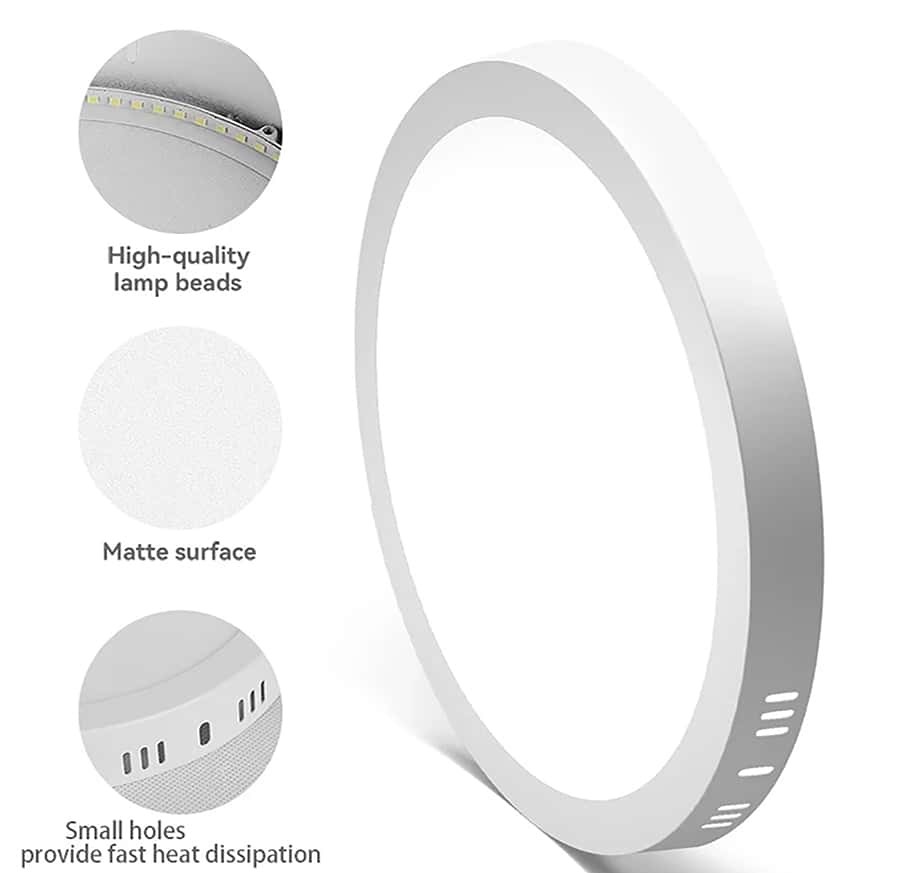 CANMEIJIA 1 件明亮高显示 LED 吸顶灯，现代风格白色吸顶灯，110V 220V LED 房间灯，强电安装，卧室装饰灯，适用于客厅、厨房、餐厅、走廊、商场