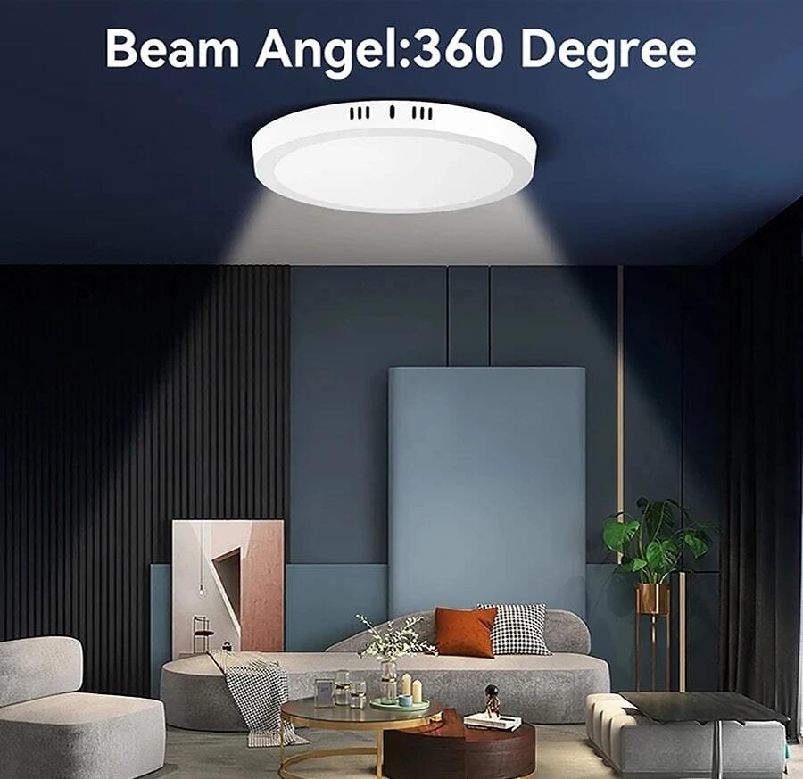 CANMEIJIA 1 件明亮高显示 LED 吸顶灯，现代风格白色吸顶灯，110V 220V LED 房间灯，强电安装，卧室装饰灯，适用于客厅、厨房、餐厅、走廊、商场
