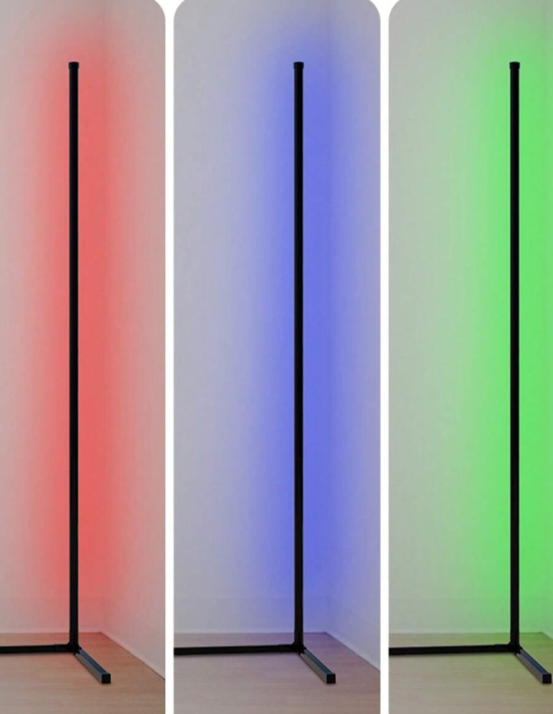 转角落地灯 智能 RGB-IC LED 转角灯,配备应用程序和遥控器,1600 万种颜色和 68 种以上场景,音乐同步,定时器设置 - 非常适合客厅、卧室和游戏室