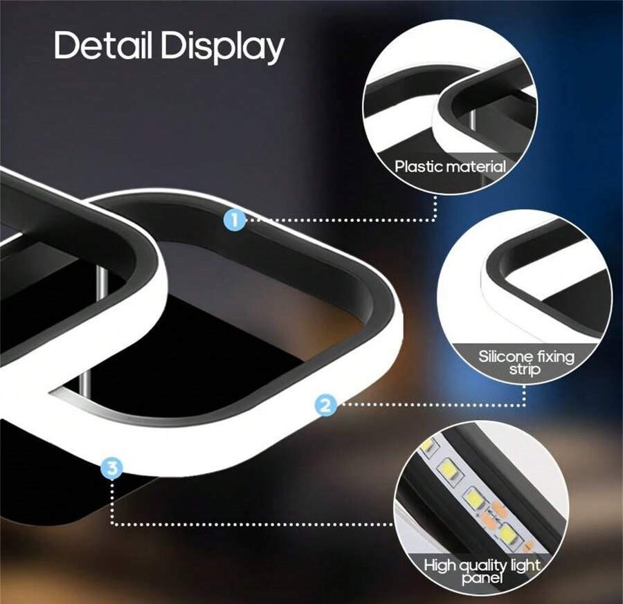 1 件 LED 吸顶灯,可调色温 (3000K-6000K),半嵌入式安装,简约设计,适用于客厅、咖啡厅、走廊、卧室、厨房,时尚吸顶灯,塑料灯罩,LED 天花板灯