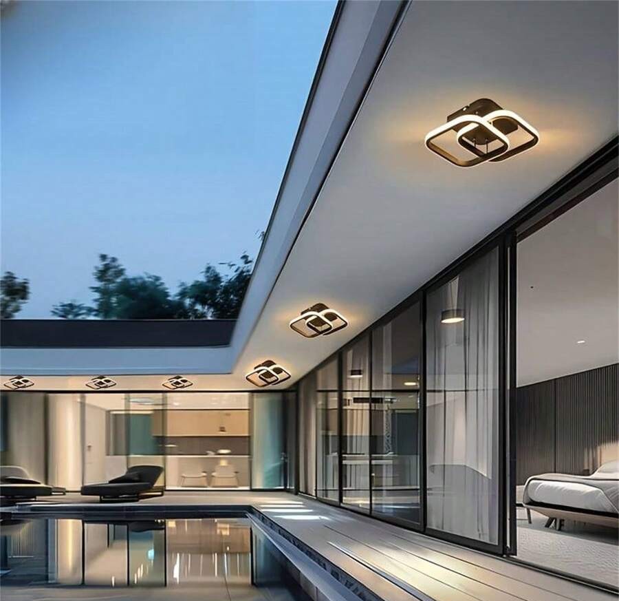 1 件 LED 吸顶灯,可调色温 (3000K-6000K),半嵌入式安装,简约设计,适用于客厅、咖啡厅、走廊、卧室、厨房,时尚吸顶灯,塑料灯罩,LED 天花板灯