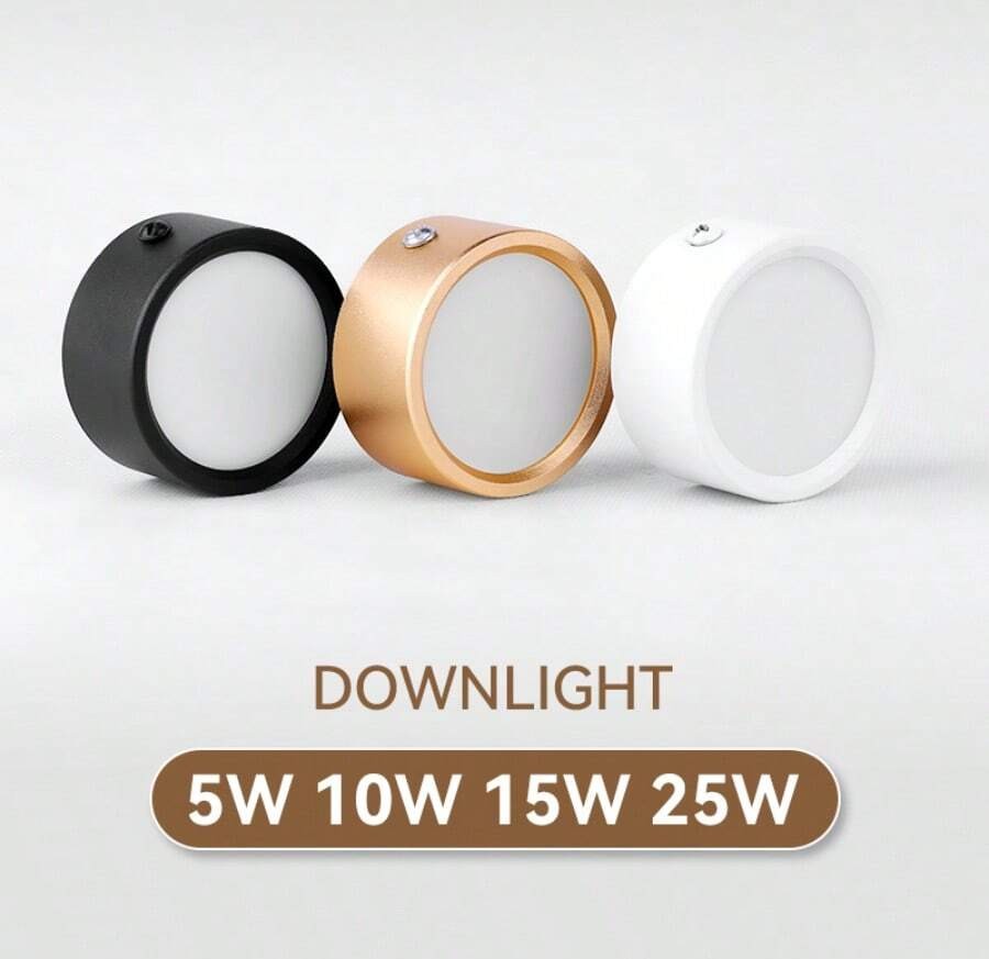 5W/10W/15W/25W 嵌入式吸顶灯,现代装饰筒灯,黑色/白色/金色,暖白/中性白/冷白 LED 吸顶灯,适用于客厅、卧室、走廊、阳台、厨房、橱柜、浴室、玄关、服装店、酒店、商店、图书馆、酒吧、大厅、仓库