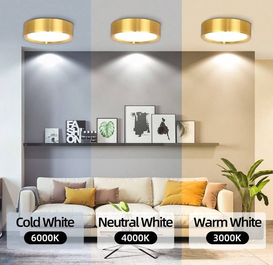 5W/10W/15W/25W 嵌入式吸顶灯,现代装饰筒灯,黑色/白色/金色,暖白/中性白/冷白 LED 吸顶灯,适用于客厅、卧室、走廊、阳台、厨房、橱柜、浴室、玄关、服装店、酒店、商店、图书馆、酒吧、大厅、仓库