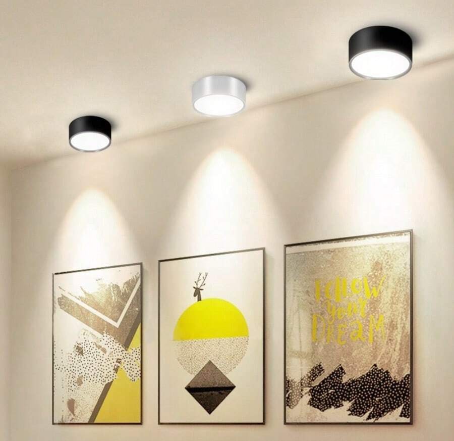 5W/10W/15W/25W 嵌入式吸顶灯,现代装饰筒灯,黑色/白色/金色,暖白/中性白/冷白 LED 吸顶灯,适用于客厅、卧室、走廊、阳台、厨房、橱柜、浴室、玄关、服装店、酒店、商店、图书馆、酒吧、大厅、仓库