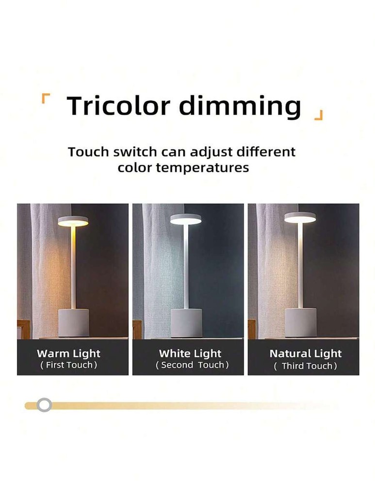 1 件/2 件装无绳 LED 台灯,可充电,3 种色温和调光,适用于户外/餐厅/卧室/家居/咖啡厅桌