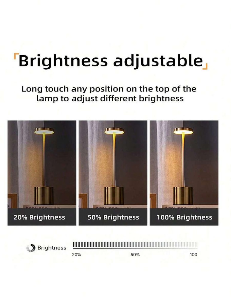 1 件/2 件装无绳 LED 台灯,可充电,3 种色温和调光,适用于户外/餐厅/卧室/家居/咖啡厅桌