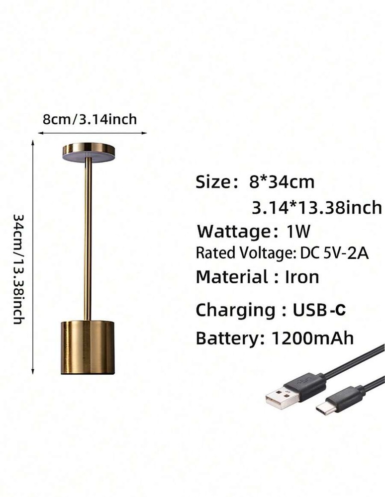 1 件/2 件装无绳 LED 台灯,可充电,3 种色温和调光,适用于户外/餐厅/卧室/家居/咖啡厅桌