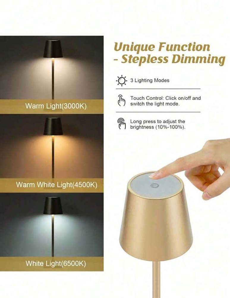 1 件简约 LED 台灯,3 种色温和可调光亮度,Type-C 充电,触摸控制,适用于卧室、办公室、露营、家居装饰、客厅、咖啡店、餐厅、酒吧