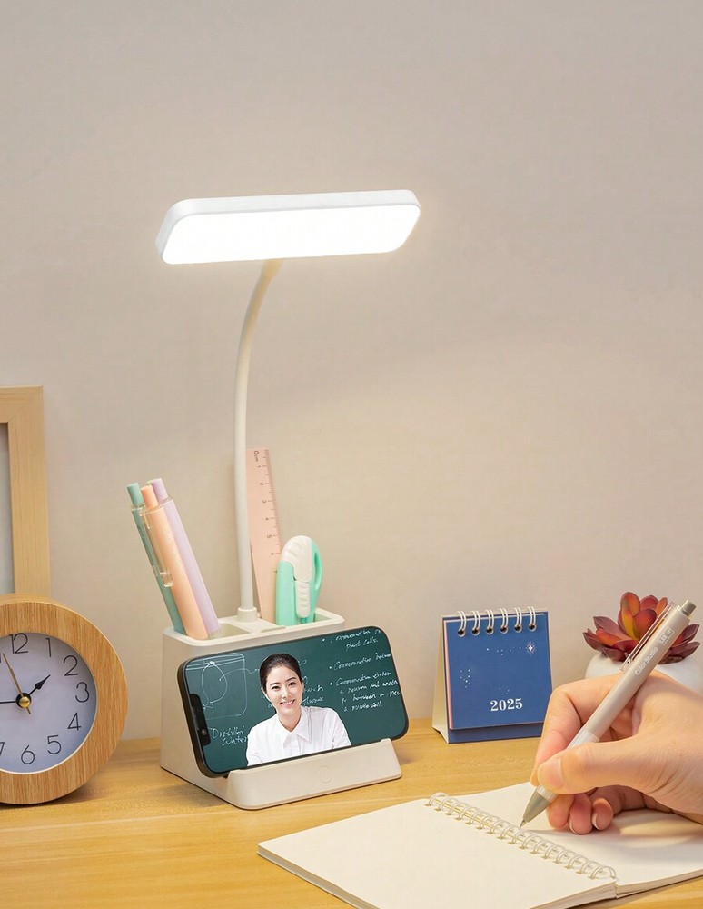 1 件装多功能 LED 台灯、手机座、笔筒、学生宿舍护眼阅读灯、台灯