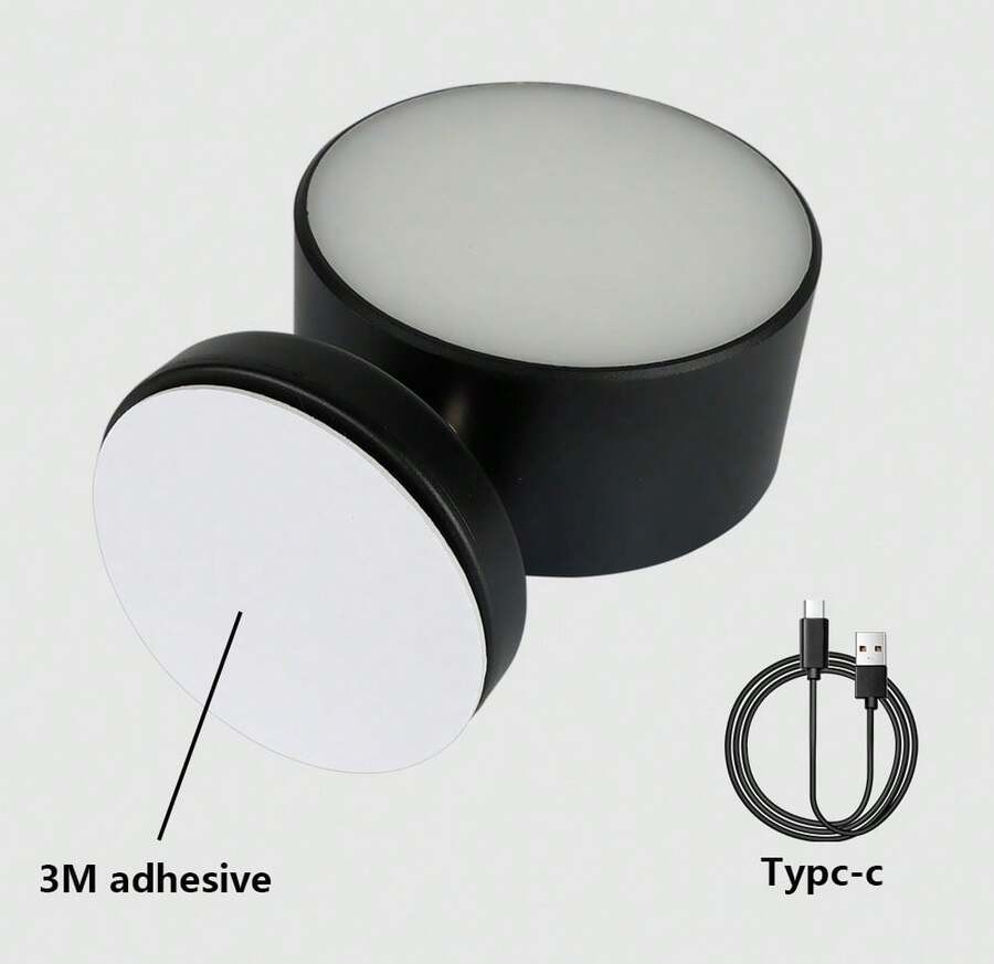 可充电双灯 LED 壁灯 - 360° 可旋转、可调光，带 USB 端口和磁性支架，适用于阅读和家居装饰、电池供电、小夜灯、家用照明