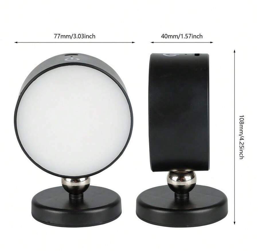 可充电双灯 LED 壁灯 - 360° 可旋转、可调光，带 USB 端口和磁性支架，适用于阅读和家居装饰、电池供电、小夜灯、家用照明