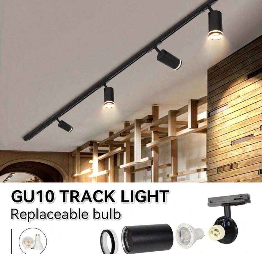 (套装)3个/4个/6个LED吸顶灯 GU10吊灯,可更换灯泡 110V-220V轨道灯,嵌入式射灯,适用于家居装饰卧室吊灯壁灯