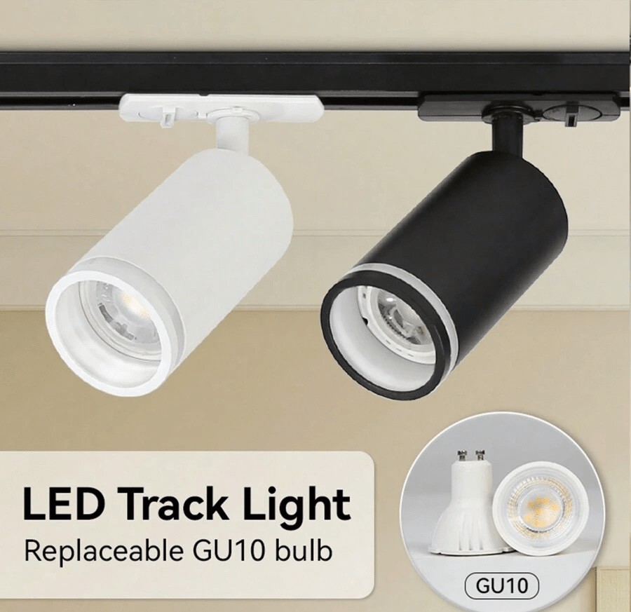 (套装)3个/4个/6个LED吸顶灯 GU10吊灯,可更换灯泡 110V-220V轨道灯,嵌入式射灯,适用于家居装饰卧室吊灯壁灯