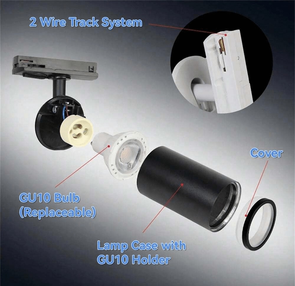 (套装)3个/4个/6个LED吸顶灯 GU10吊灯,可更换灯泡 110V-220V轨道灯,嵌入式射灯,适用于家居装饰卧室吊灯壁灯