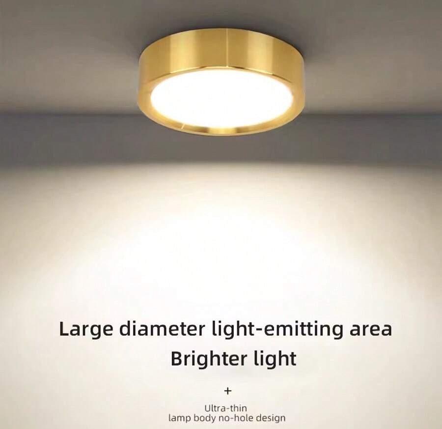 1 件金色嵌入式筒灯，现代 LED 吸顶灯，客厅/卧室吸顶灯，金色圆形 LED 面板灯，5W/10W/15W/25W，冷白/中性白/暖白，AC185-265V，易于安装，适用于卧室、客厅、厨房、走廊、楼梯、地下室、车库、酒吧、商场、书房、陈列室