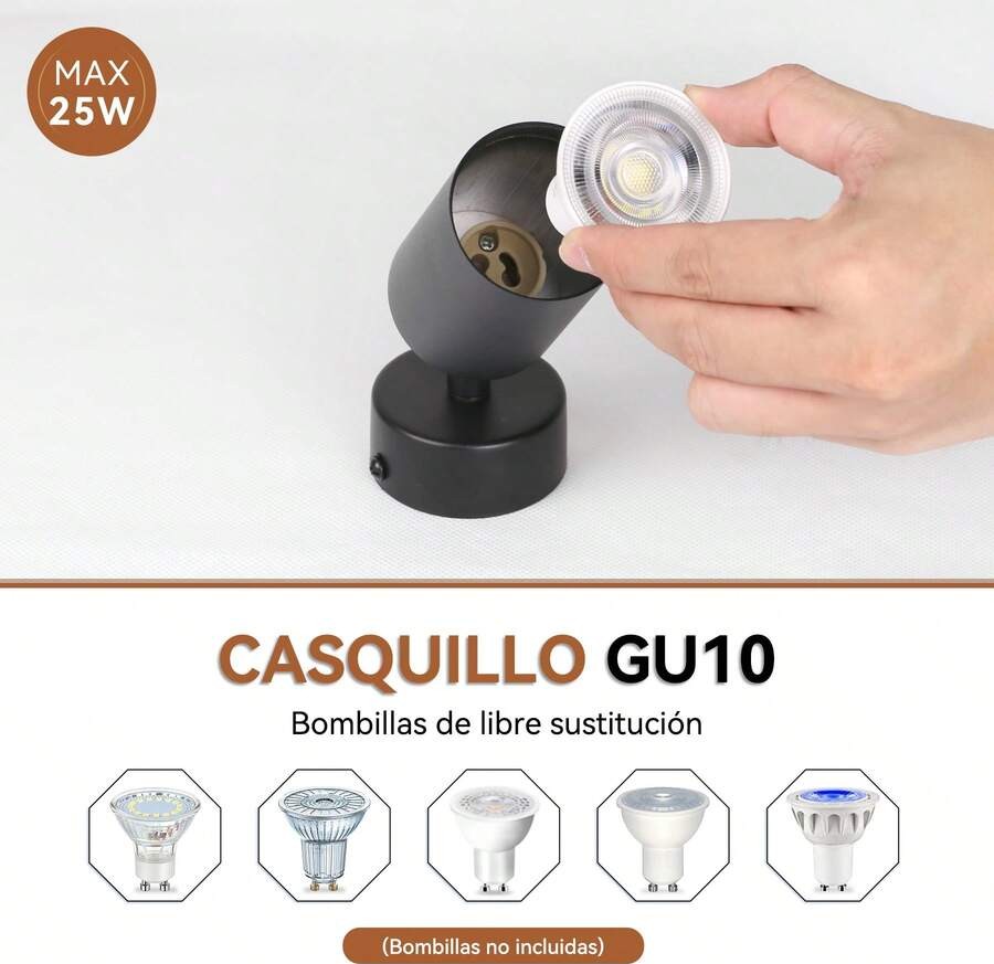 CANMEIJIA 1个直筒可折叠嵌入式筒灯,GU10灯座,网格状吸顶灯,黑色/白色/木纹色可选,带/不带灯泡,铝制材质,适用于商店/书房/卧室/客厅/咖啡厅/展厅/画廊/博物馆/走廊/门廊等场所,可根据需要选择尺寸
