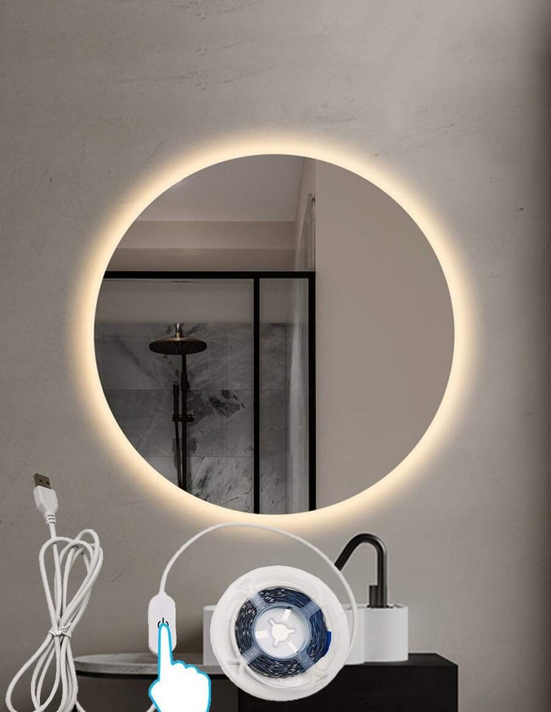 1入組3M/5M180/300LED白色觸碰可調光燈條帶觸碰開關適用於床側和臥室燈光