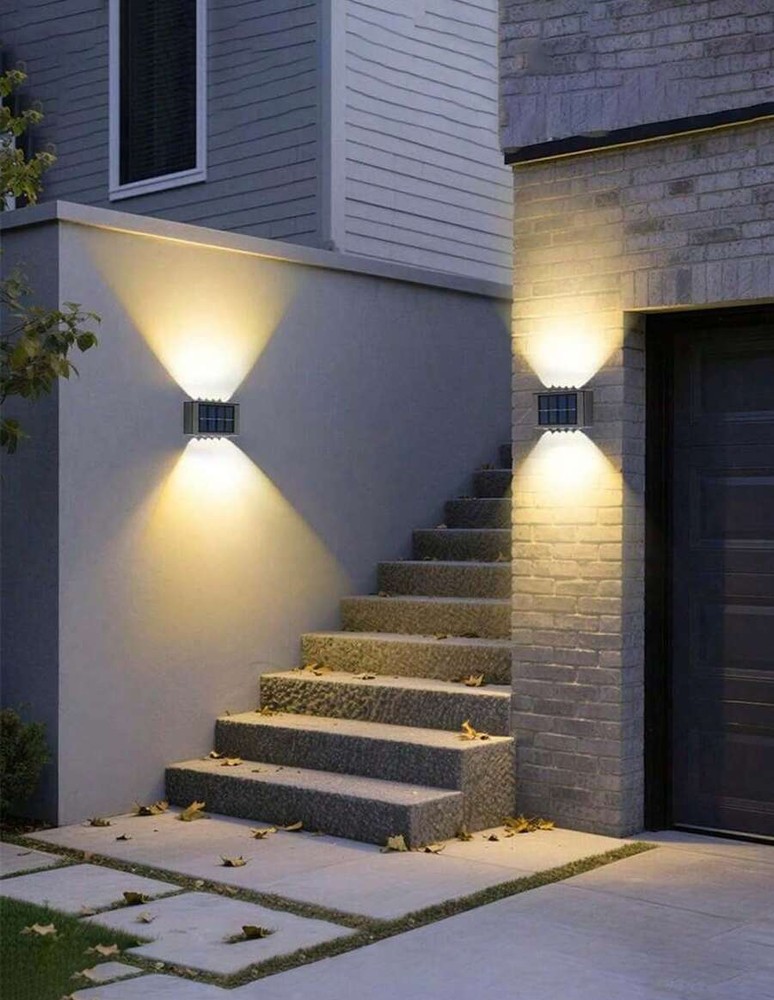 1/2 件 10 LED 太阳能壁灯,暖光/白光镍氢电池安全照明夜灯,带光传感器,户外花园装饰氛围灯,花园路灯,户外走廊灯和室内台灯,圣诞装饰,万圣节装饰,返校礼物