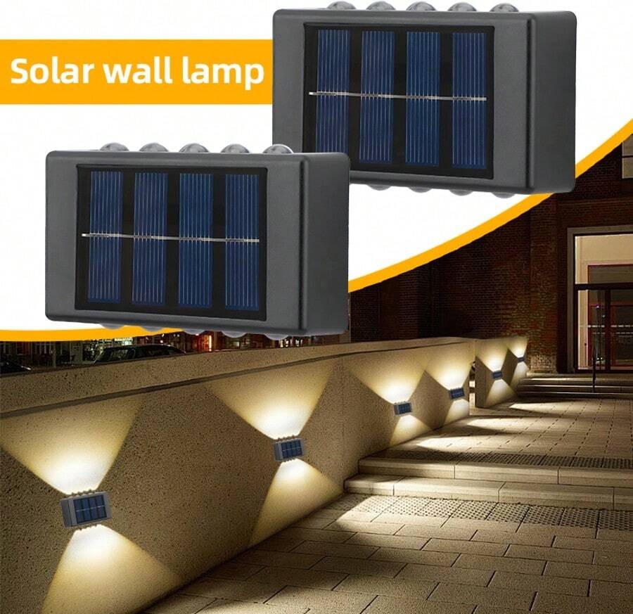 1/2 件 10 LED 太阳能壁灯,暖光/白光镍氢电池安全照明夜灯,带光传感器,户外花园装饰氛围灯,花园路灯,户外走廊灯和室内台灯,圣诞装饰,万圣节装饰,返校礼物
