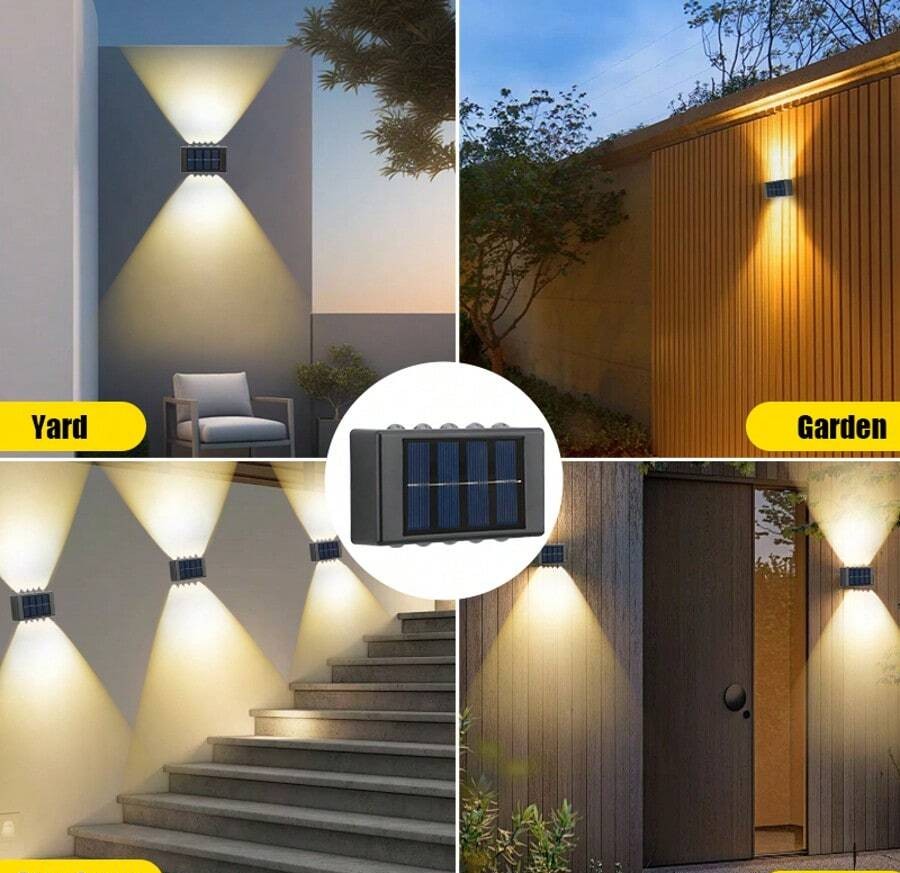 1/2 件 10 LED 太阳能壁灯,暖光/白光镍氢电池安全照明夜灯,带光传感器,户外花园装饰氛围灯,花园路灯,户外走廊灯和室内台灯,圣诞装饰,万圣节装饰,返校礼物