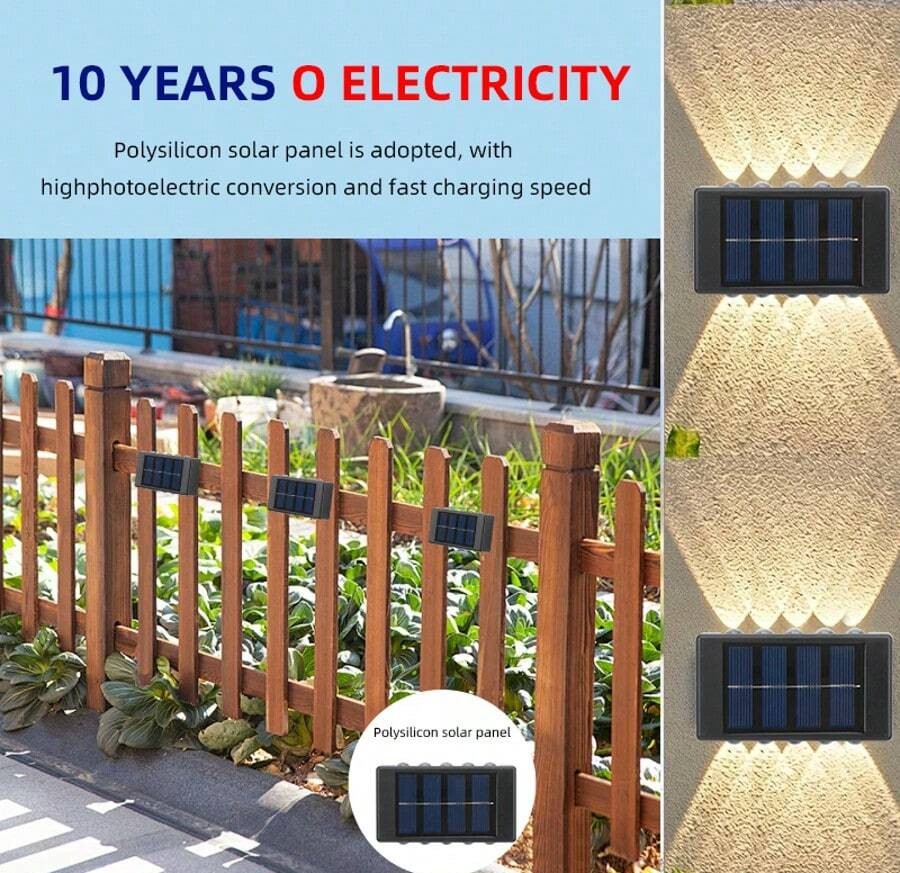 1/2 件 10 LED 太阳能壁灯,暖光/白光镍氢电池安全照明夜灯,带光传感器,户外花园装饰氛围灯,花园路灯,户外走廊灯和室内台灯,圣诞装饰,万圣节装饰,返校礼物