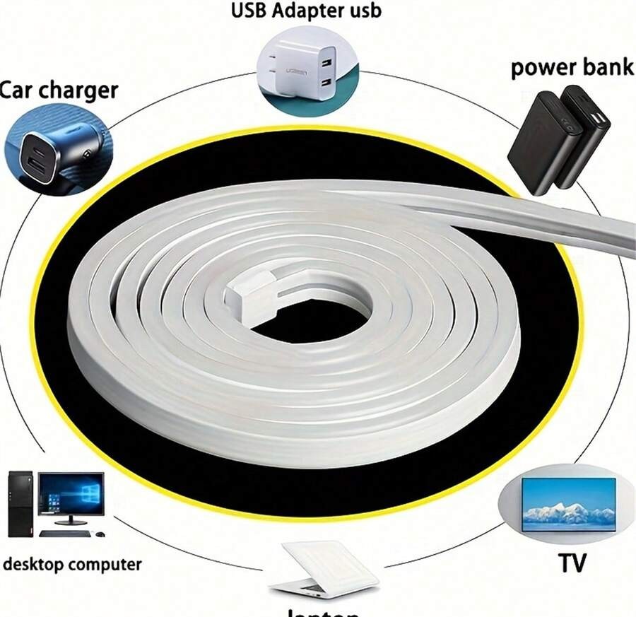 鮮豔 RGB LED 霓虹燈條 - 44 鍵遙控器、可彎曲、USB 供電、可變色氛圍燈,適用於臥室與戶外裝飾,安裝簡單、節能耐用,房間裝飾用品、家居裝飾品、臥室裝飾、生日