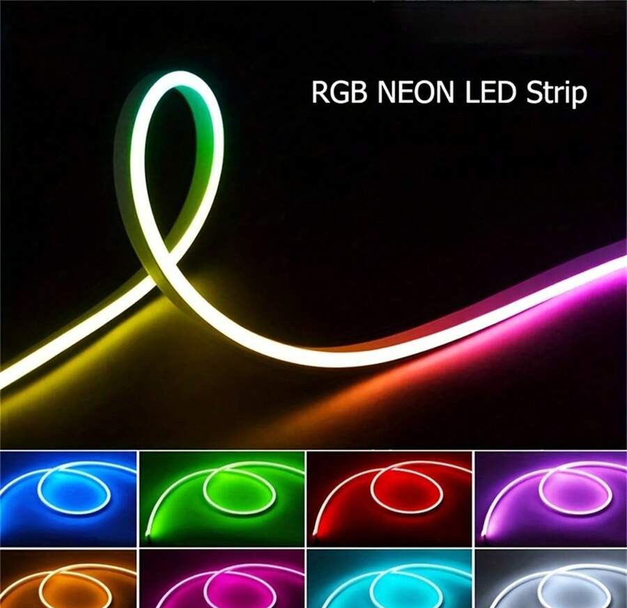 鮮豔 RGB LED 霓虹燈條 - 44 鍵遙控器、可彎曲、USB 供電、可變色氛圍燈,適用於臥室與戶外裝飾,安裝簡單、節能耐用,房間裝飾用品、家居裝飾品、臥室裝飾、生日