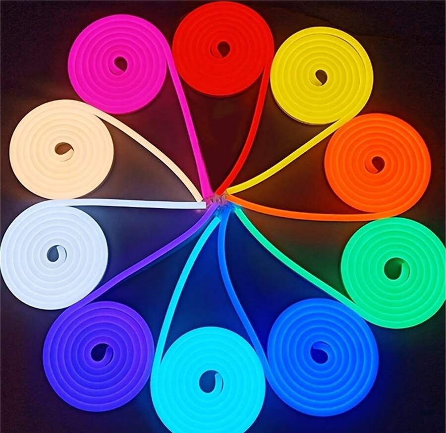 鮮豔 RGB LED 霓虹燈條 - 44 鍵遙控器、可彎曲、USB 供電、可變色氛圍燈,適用於臥室與戶外裝飾,安裝簡單、節能耐用,房間裝飾用品、家居裝飾品、臥室裝飾、生日