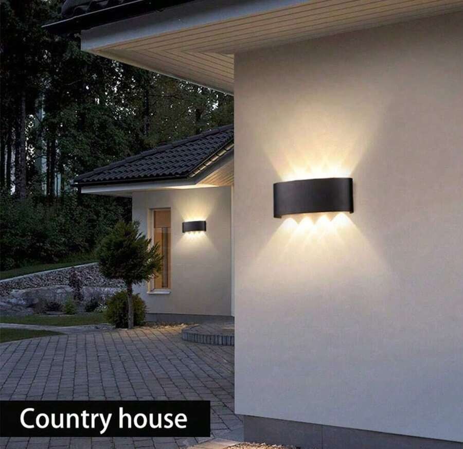 CANMEIJIA 2 件黑色/白色扇形壁灯,2W/4W/6W/8W/10W,LED 户外壁灯,IP65 防水,AC110-265V,简约室内壁灯灯具,适用于户外露台/楼梯/街道/室内/花园/客厅/浴室/厨房/卧室/走廊