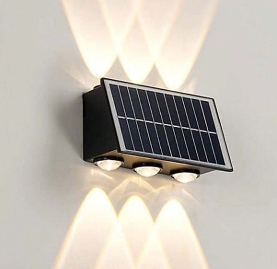 CANMEIJIA 太阳能壁灯,RGB 变色 LED 灯,大尺寸防水太阳能景观照明,现代家居装饰壁灯,适用于花园/停车场/外部走廊/入口/门廊/阳台/花坛/交叉路口/外墙/内墙/屋顶